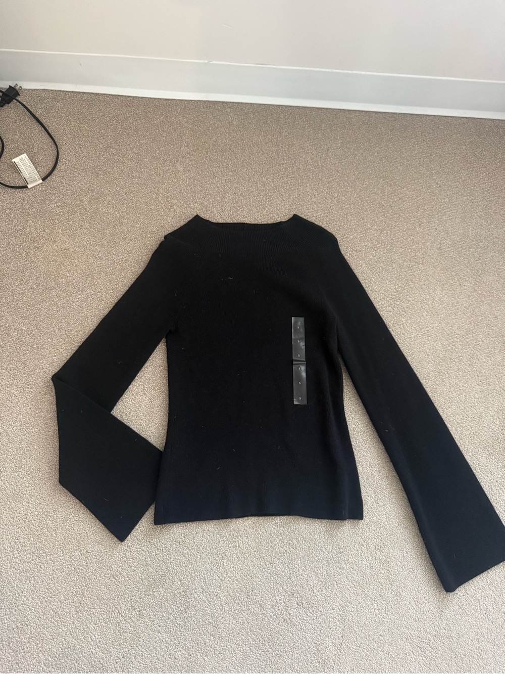 NWT Banana Republic Women's Black Ribbed Long-Sleeve Sweater